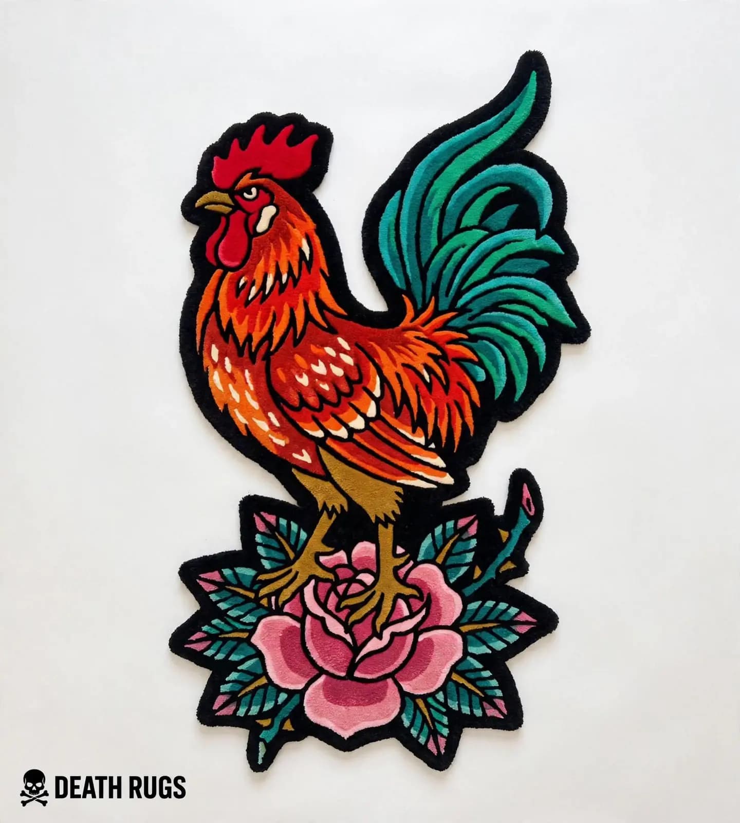 Rooster & Blooming Rose Rugs