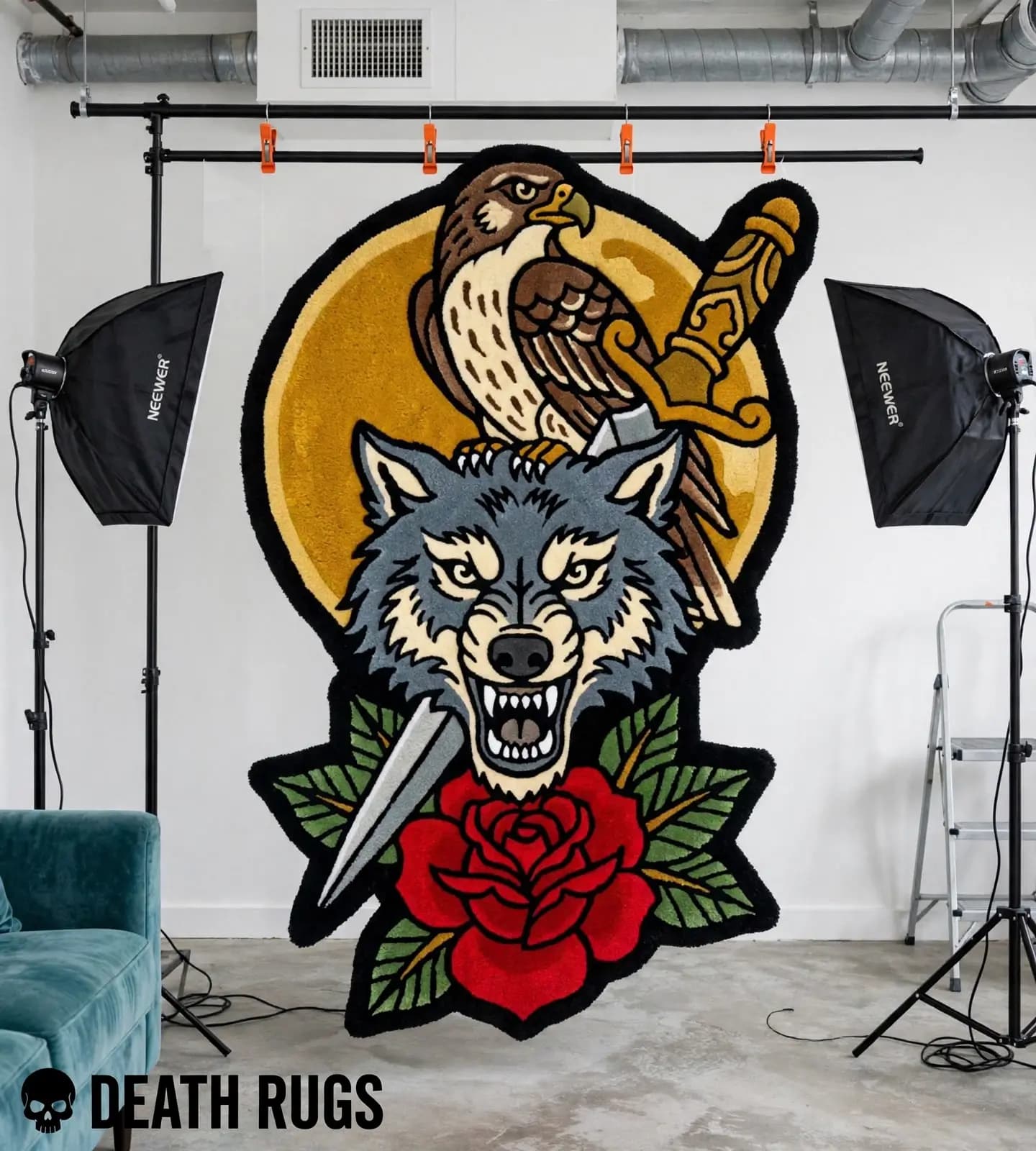 Falcon and Wolf Totem Rugs thumbnail 6