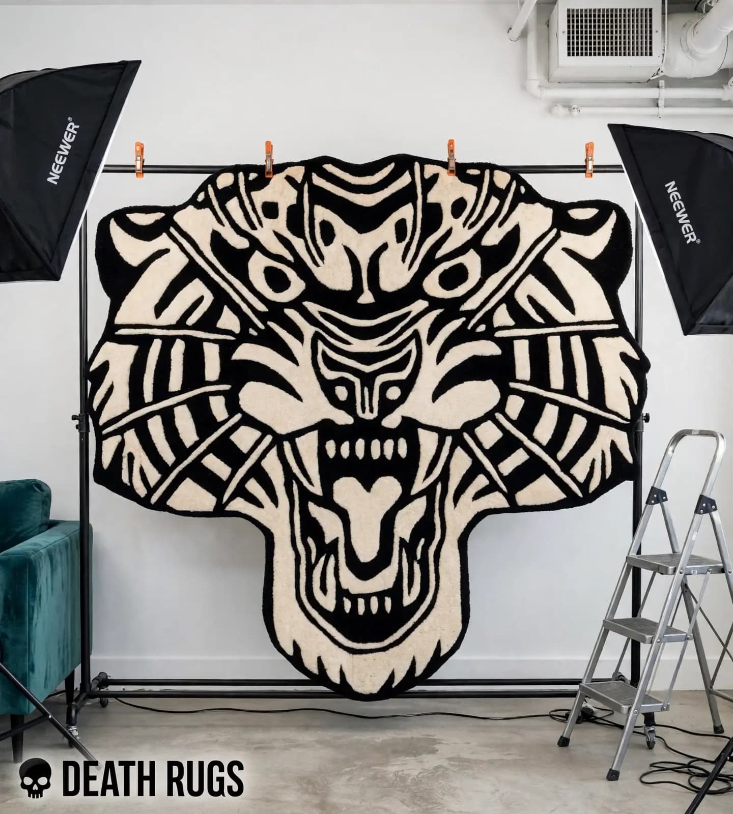 The Savage Tiger Skull Rug thumbnail 7