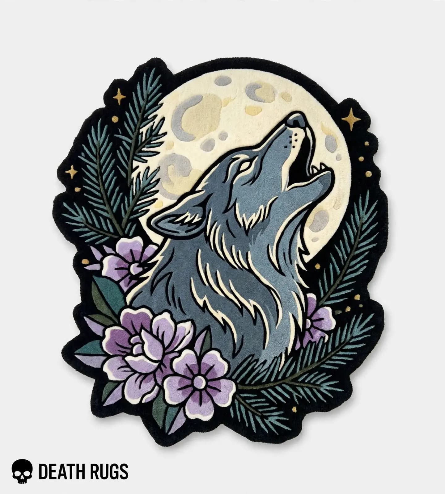 Howling Wolf Moon Rugs