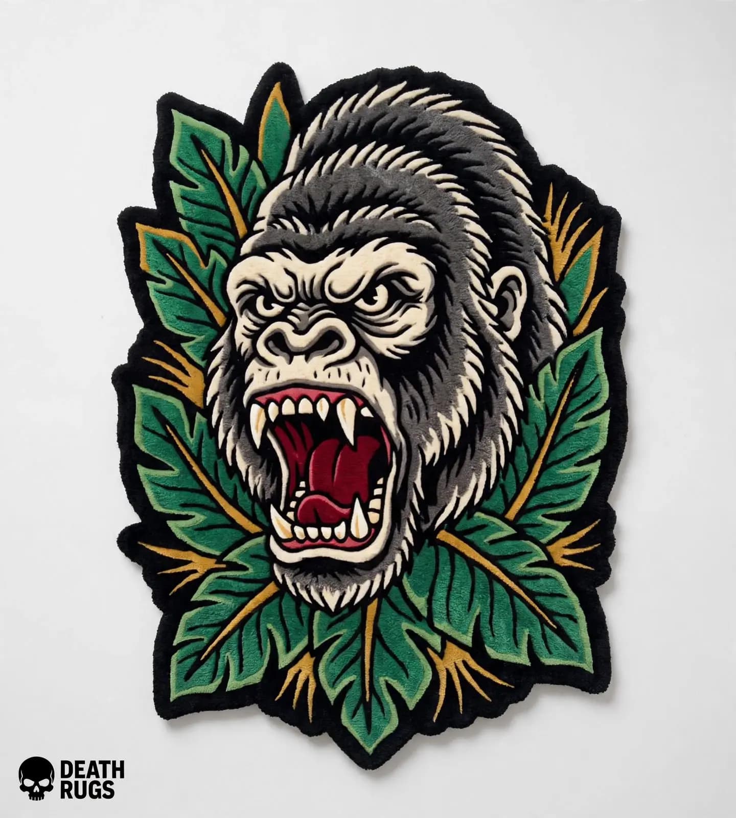 Roaring Gorilla & Jungle Foliage Rugs