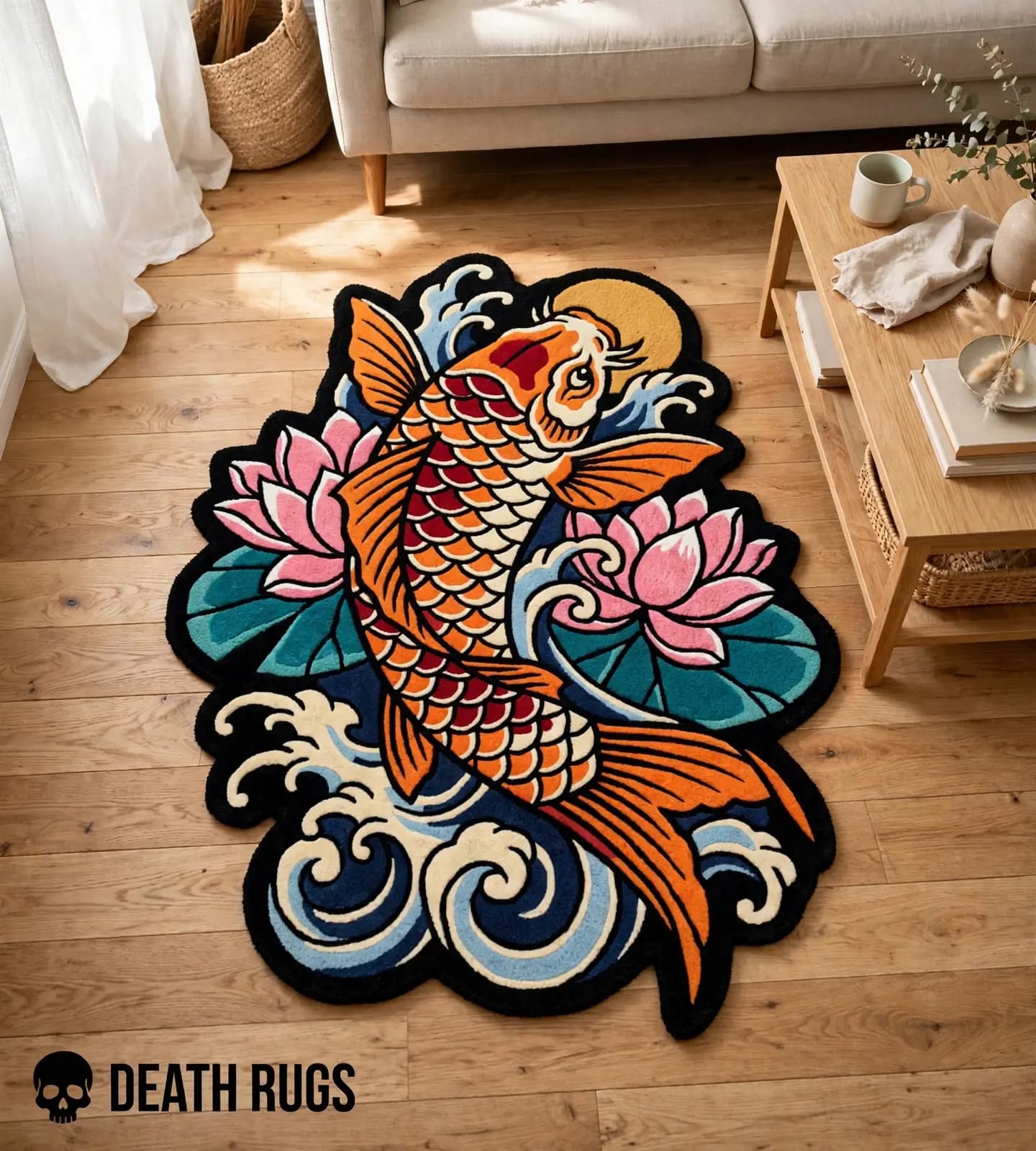 Rising Koi Blossom Rugs alternate