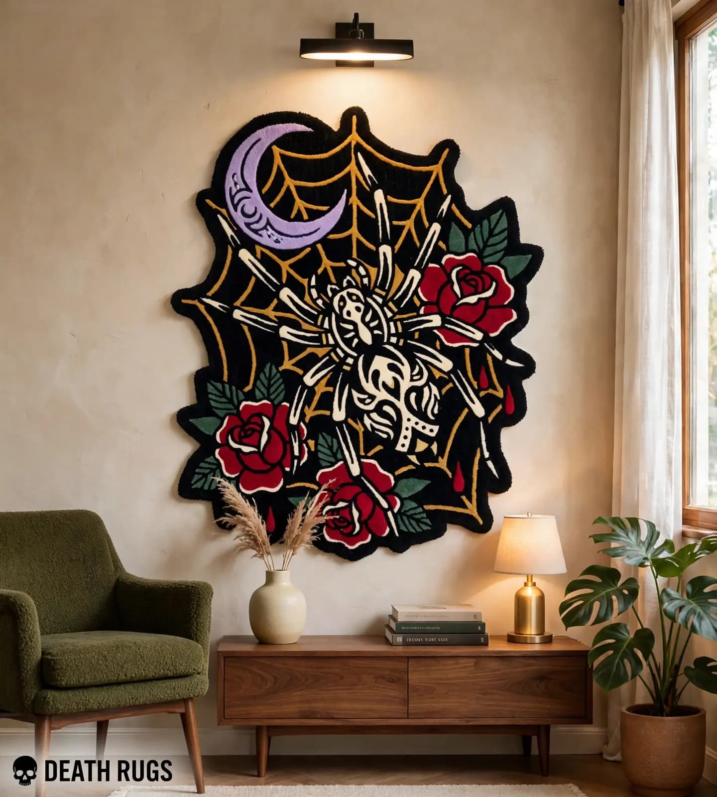 Skeleton Spider & Crescent Moon Rugs alternate