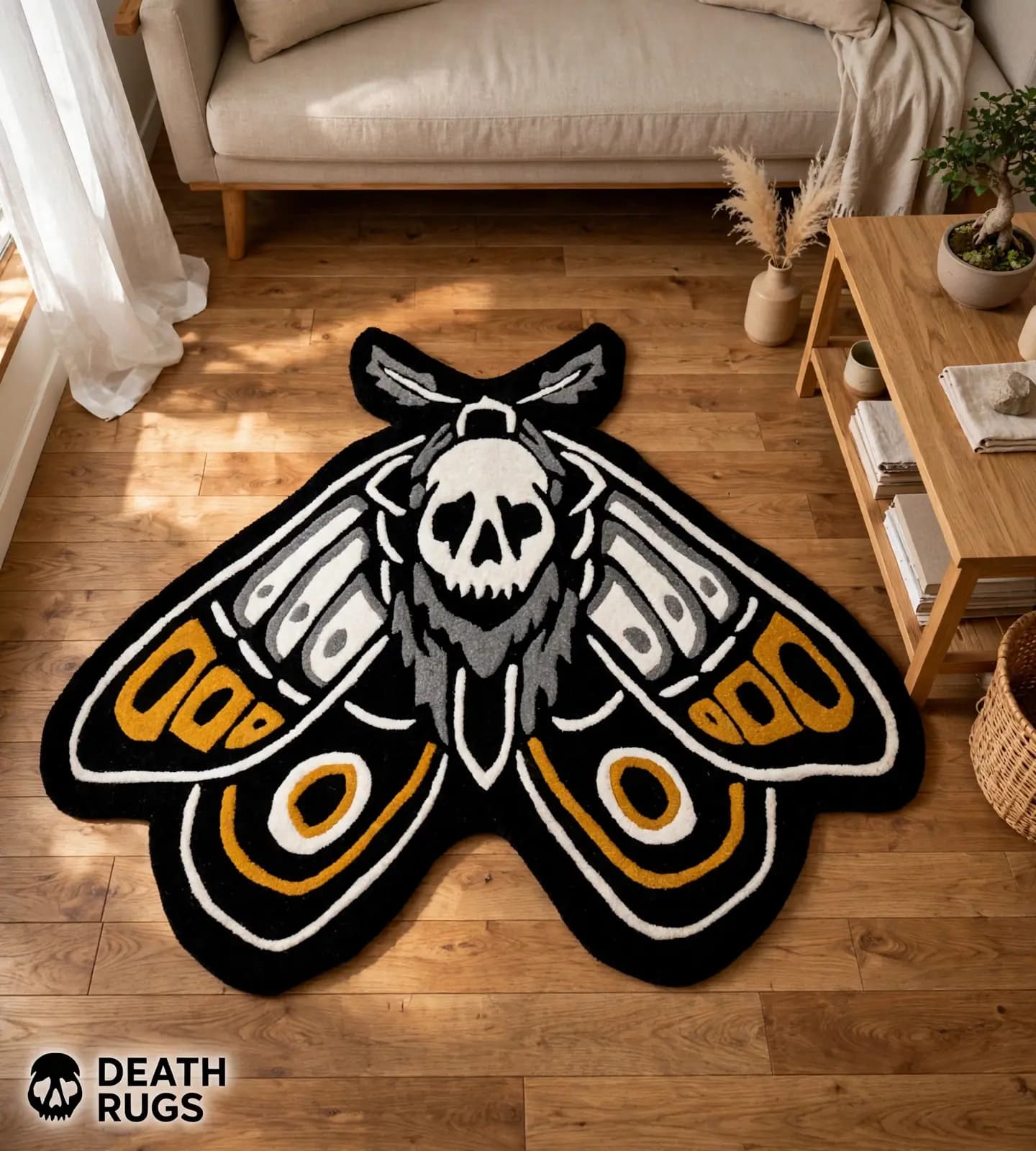 Golden Deathshead Moth Rugs alternate