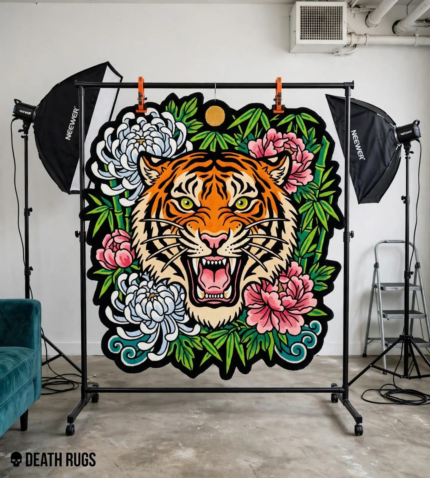 Roaring Tiger Chrysanthemum Rugs thumbnail 8