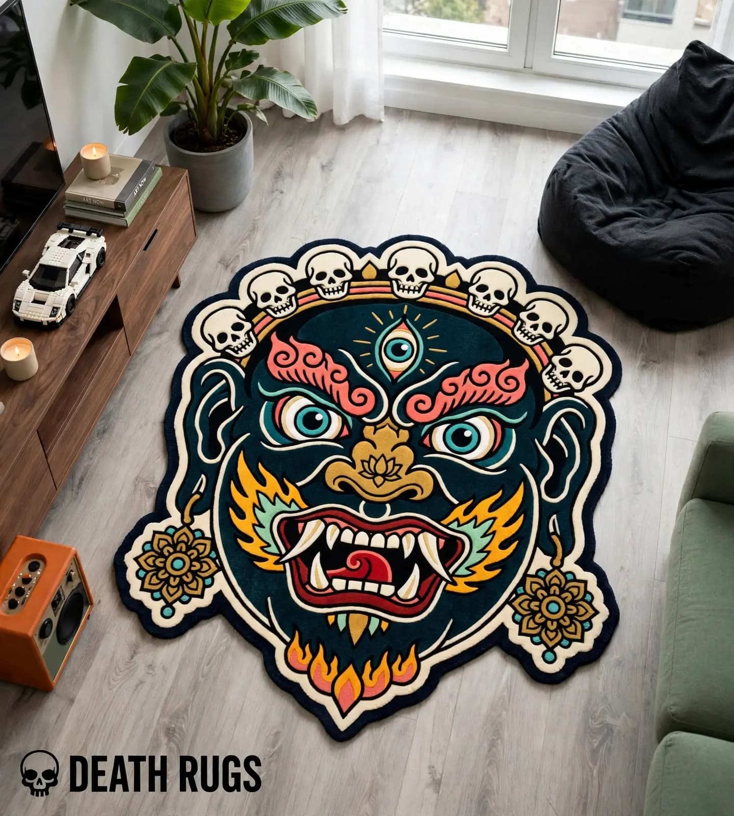 Crown of Skulls Mahakala Rugs alternate