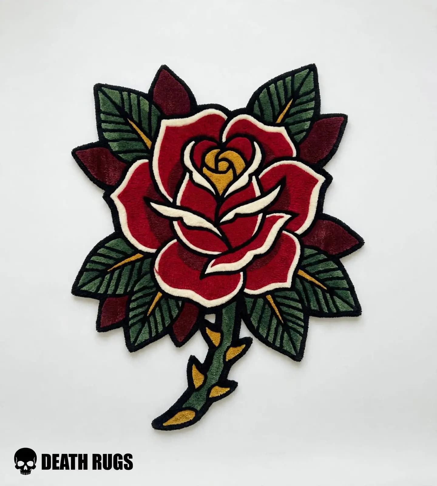 Thorned Stem Rose Rugs