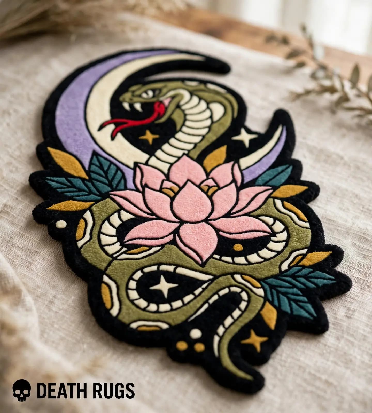 Moon Serpent Lotus Rugs thumbnail 7