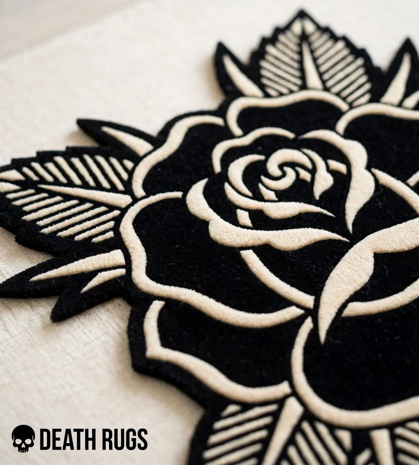 Monochrome Noir Rose Rugs alternate