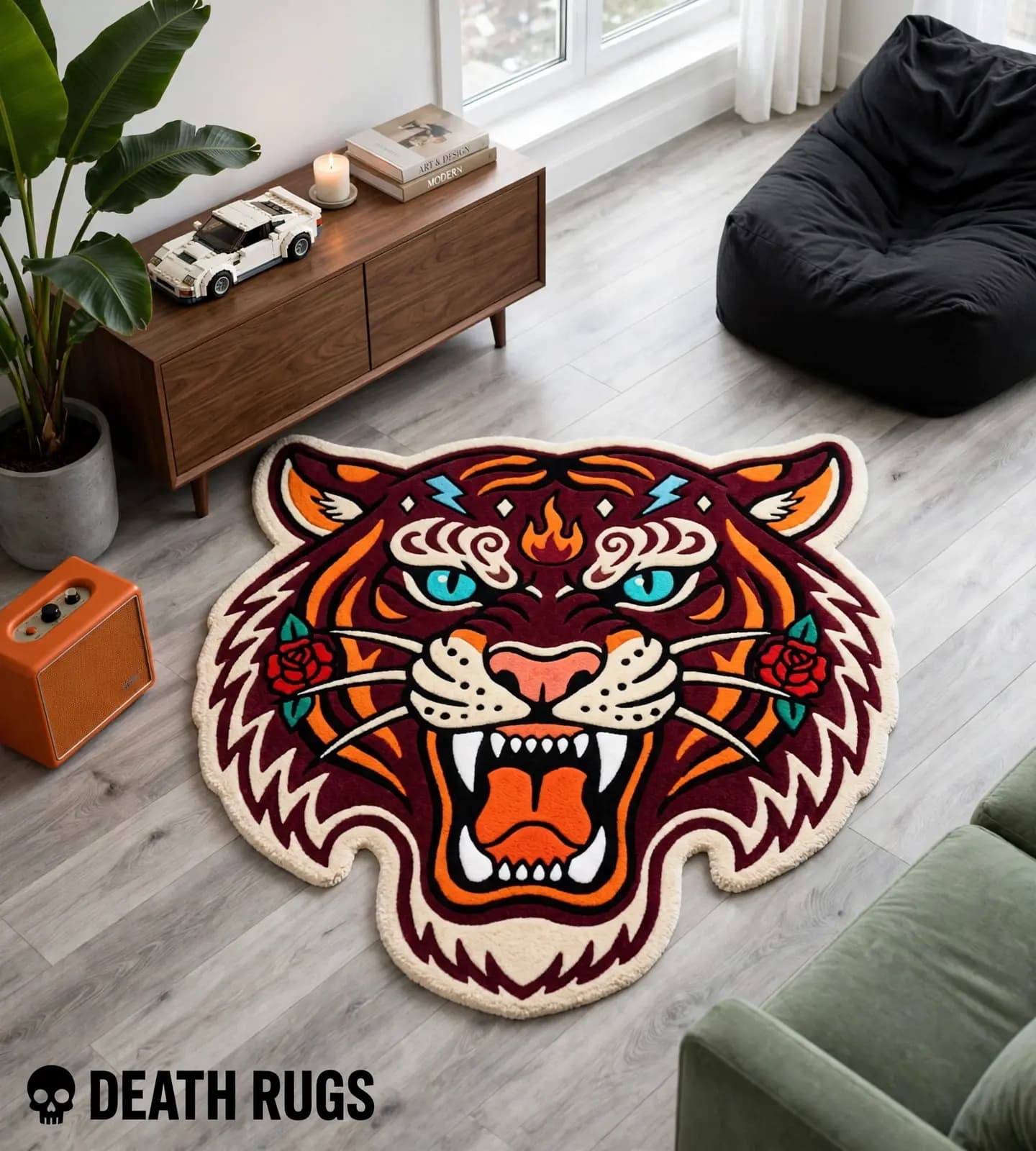 Crimson Flame Tiger Rugs thumbnail 5