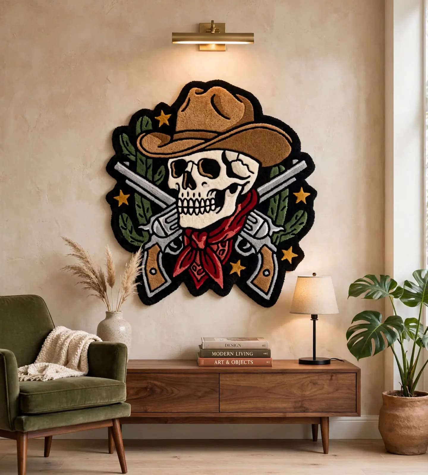 Outlaw Cowboy Skull Rugs thumbnail 5