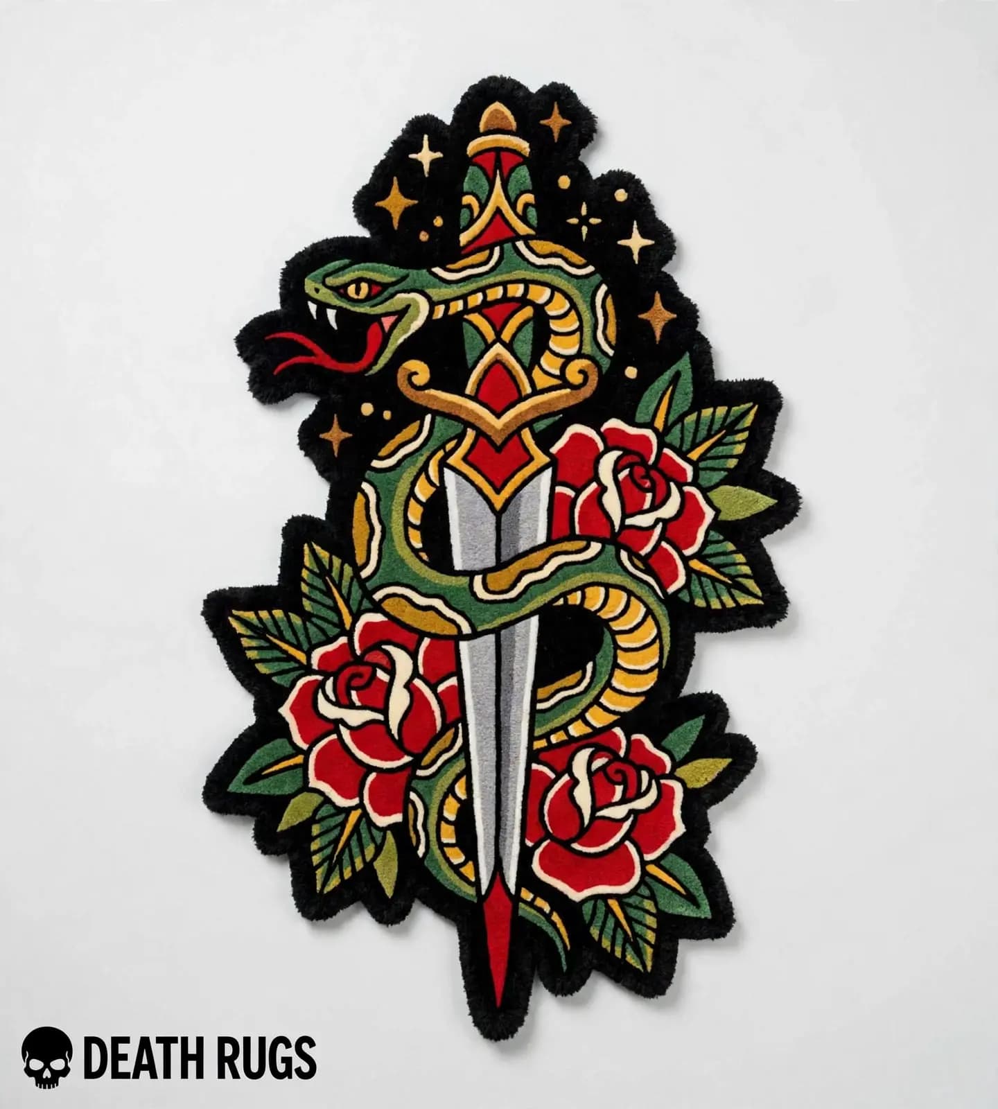 Serpent Dagger Roses Rugs