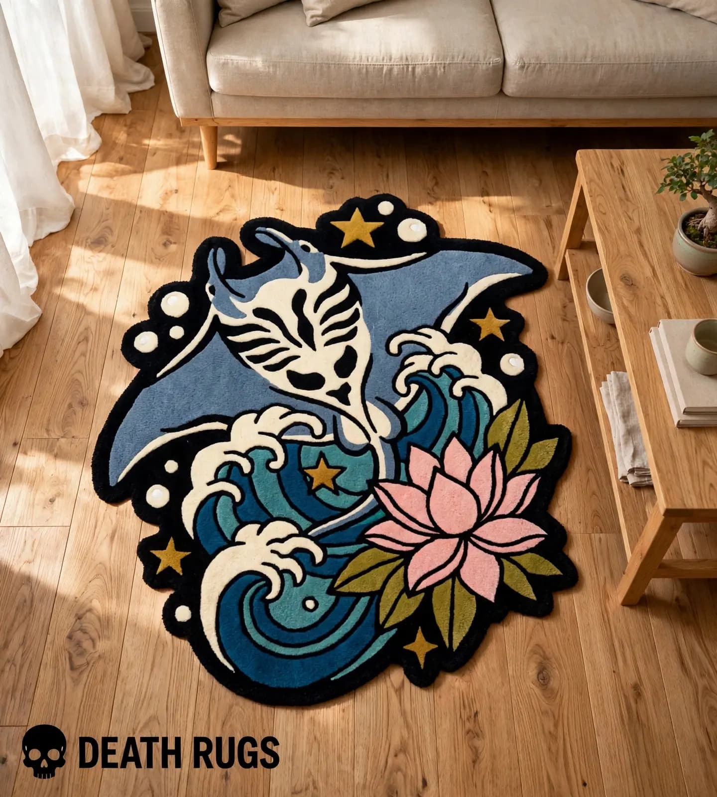 Ocean Manta and Lotus Rugs thumbnail 7