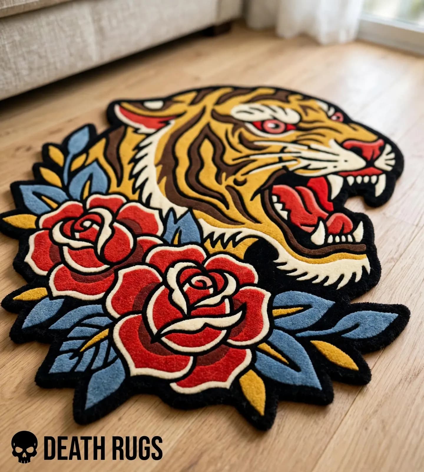 Tiger and Roses Rugs alternate