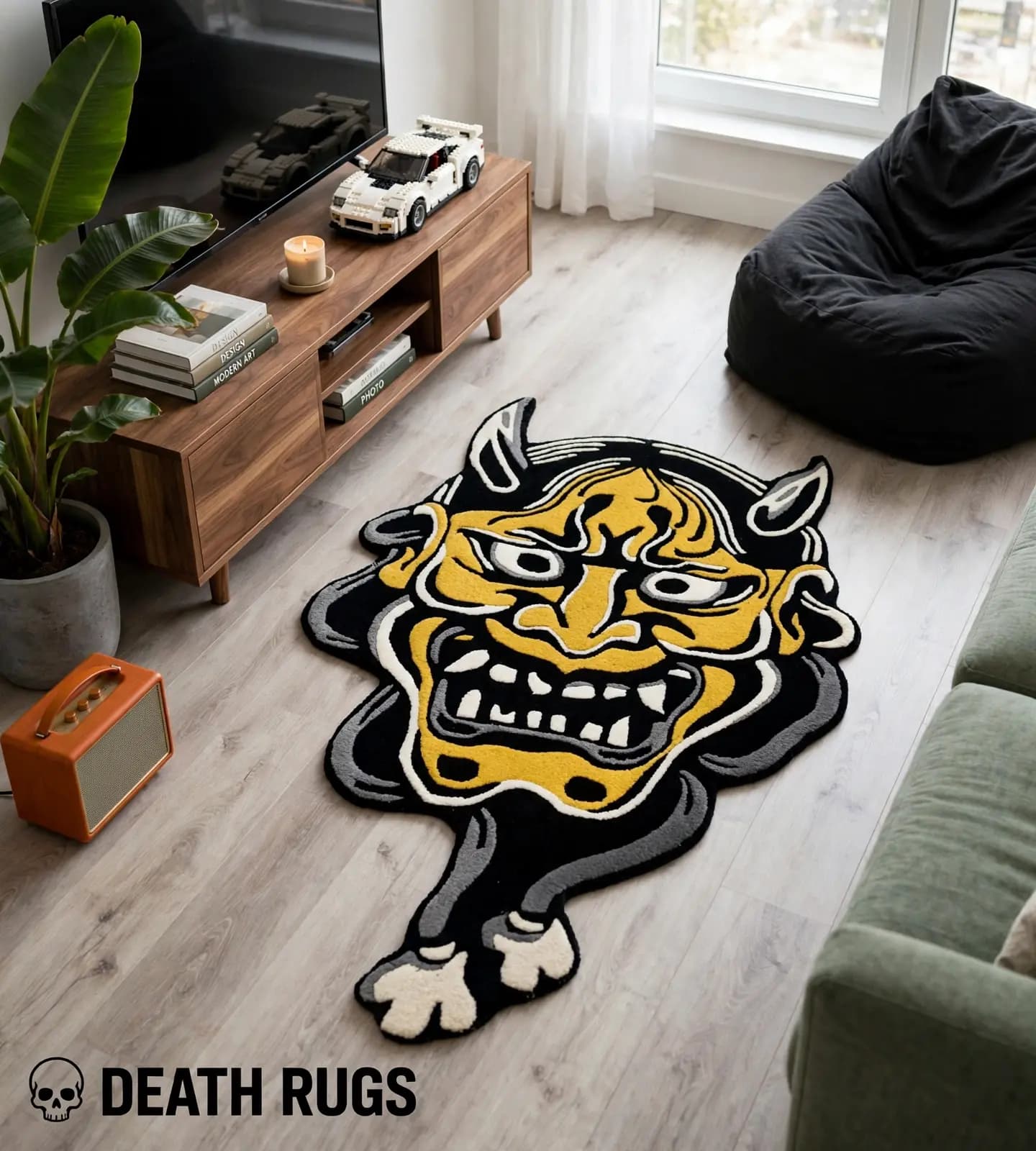 Golden Hannya Mask Rugs thumbnail 6