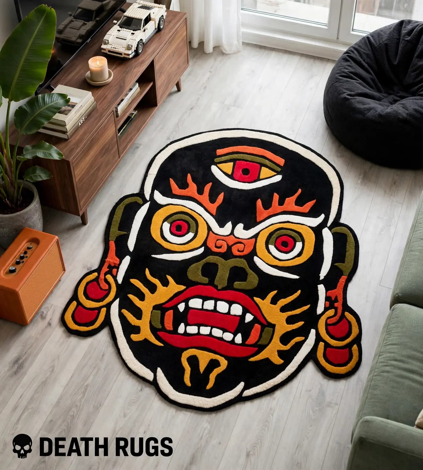 Third Eye Mahakala Mask Rugs thumbnail 5