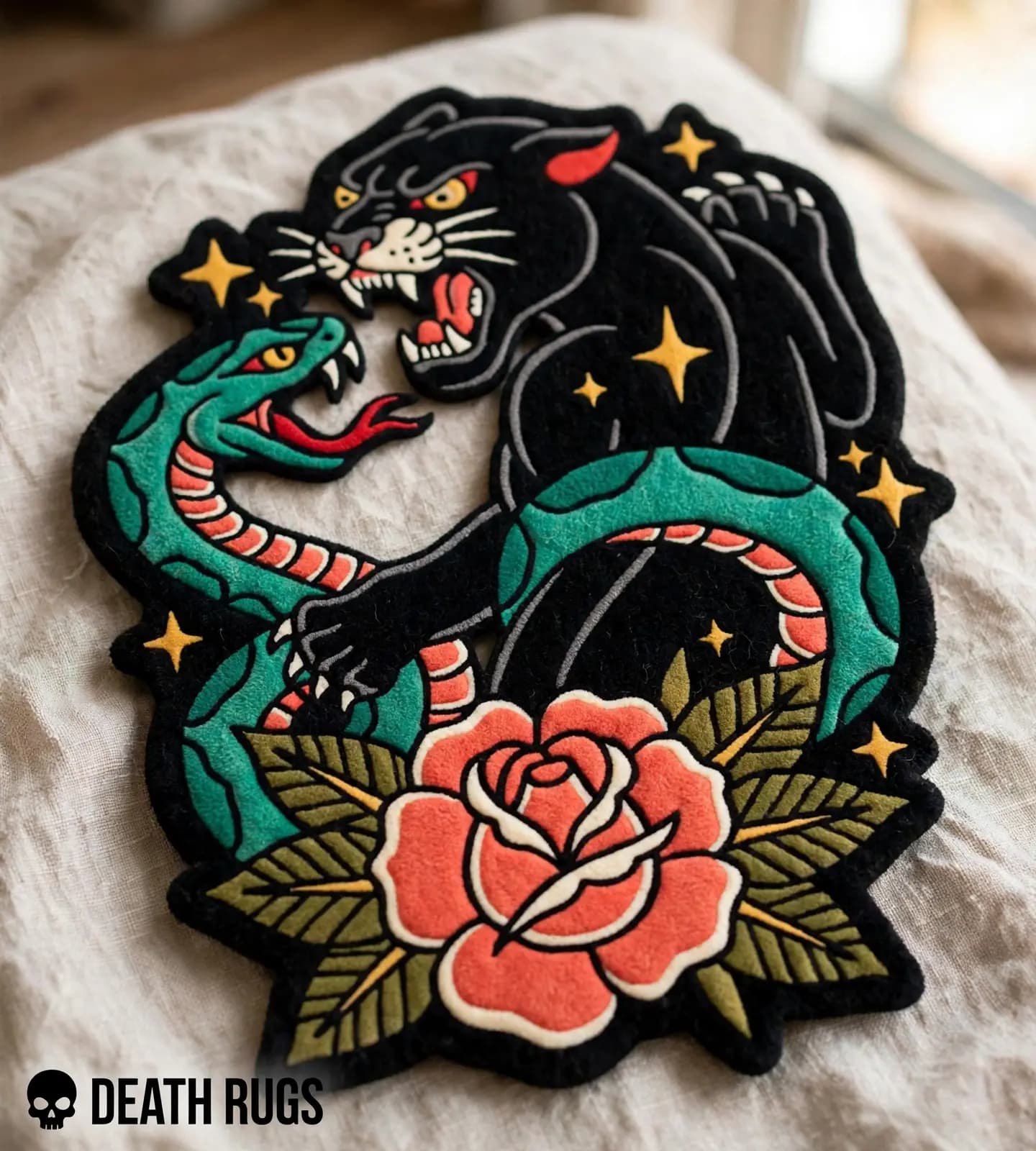 Panther Serpent Rose Rugs alternate