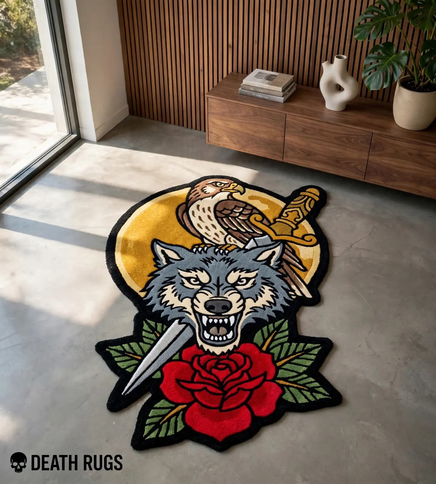 Falcon and Wolf Totem Rugs thumbnail 5