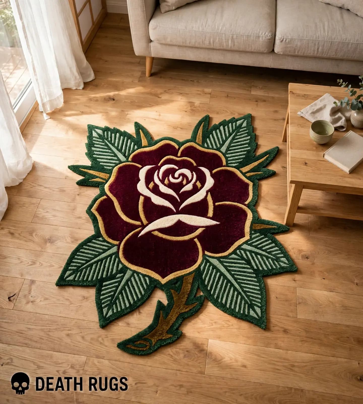 Crimson Bloom Rose Rugs thumbnail 4