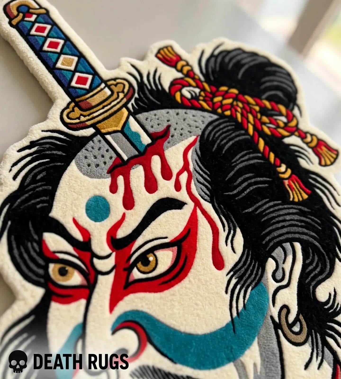 Crimson Namakubi Samurai Rugs thumbnail 6