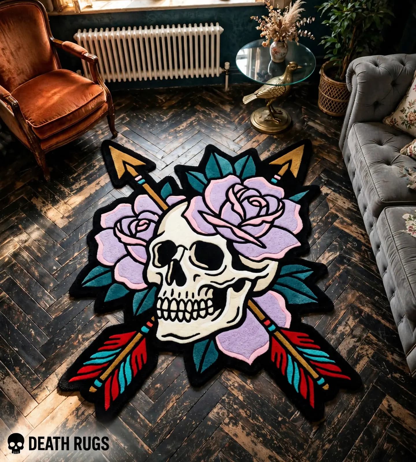 Crossed Arrows Skull Rugs alternate