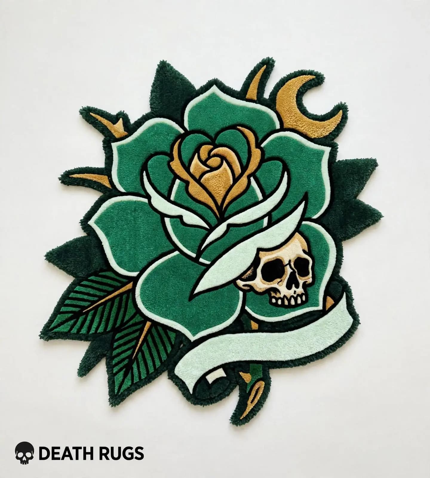 Emerald Skull Rose Rugs