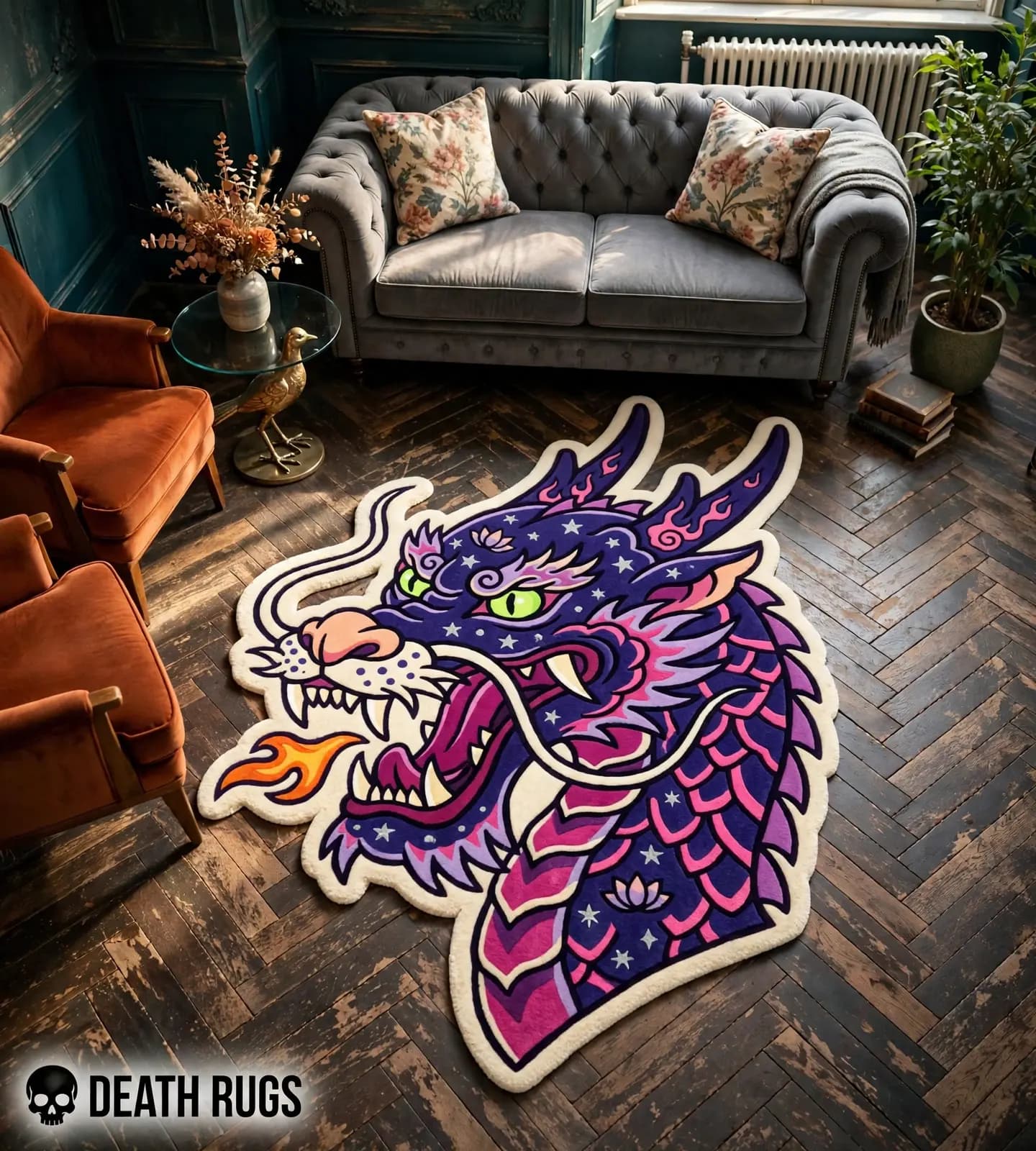 Cosmic Purple Dragon Rugs thumbnail 6