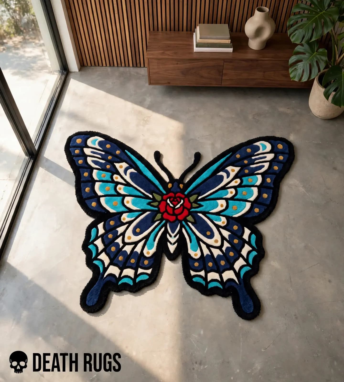 Rose Monarch Butterfly Rugs thumbnail 6