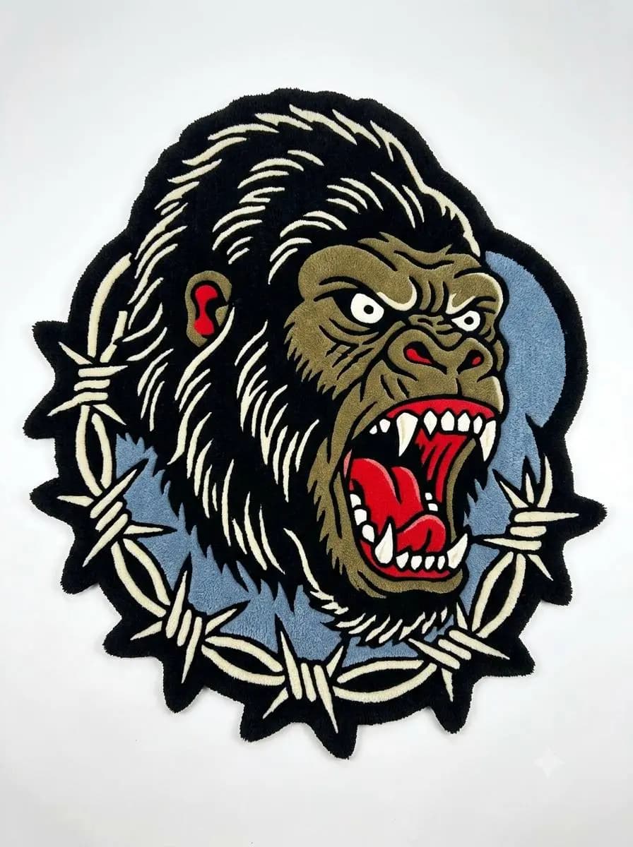 Barbed Wire Gorilla Rugs