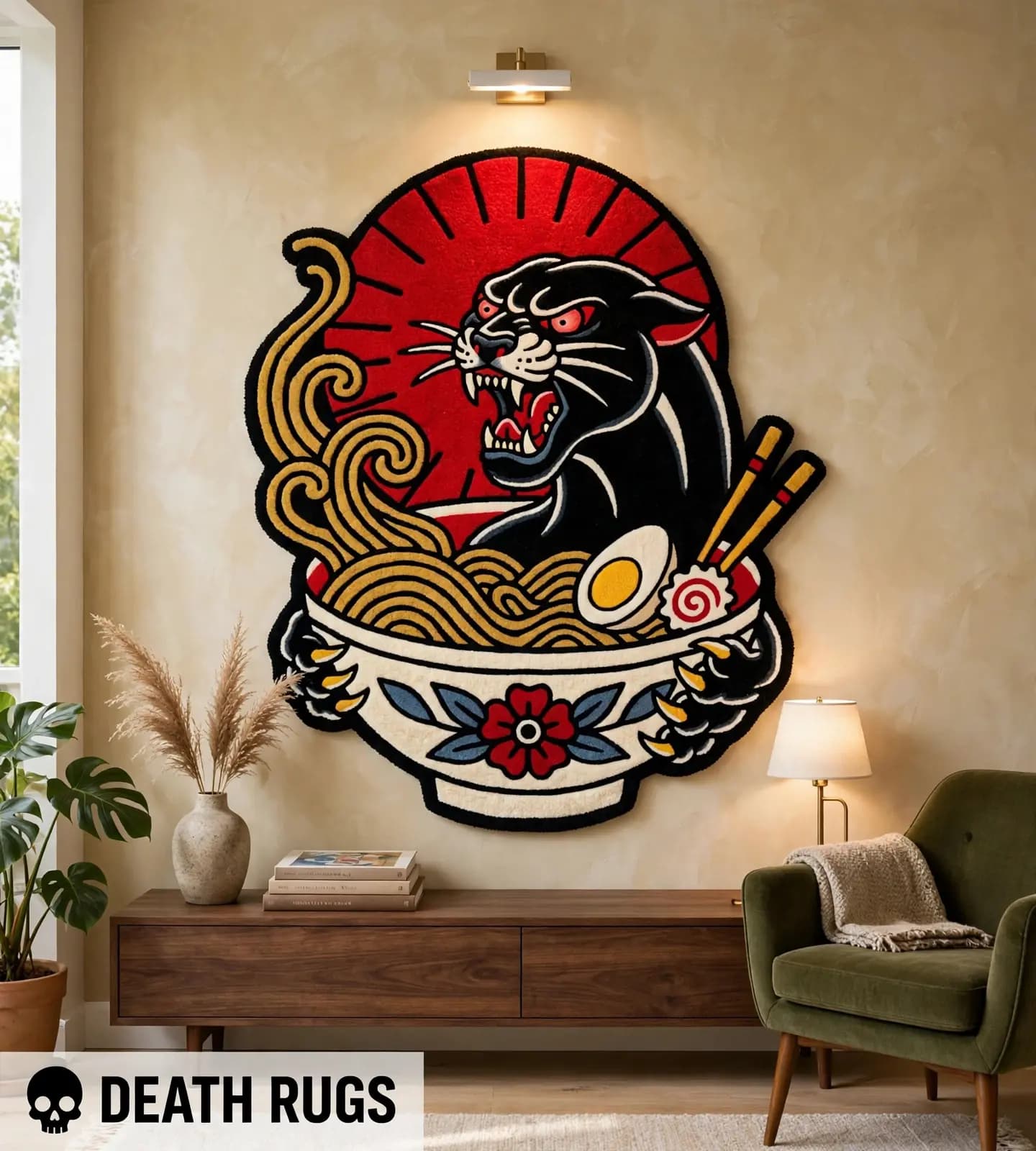 Rising Sun Ramen Panther Rugs thumbnail 6
