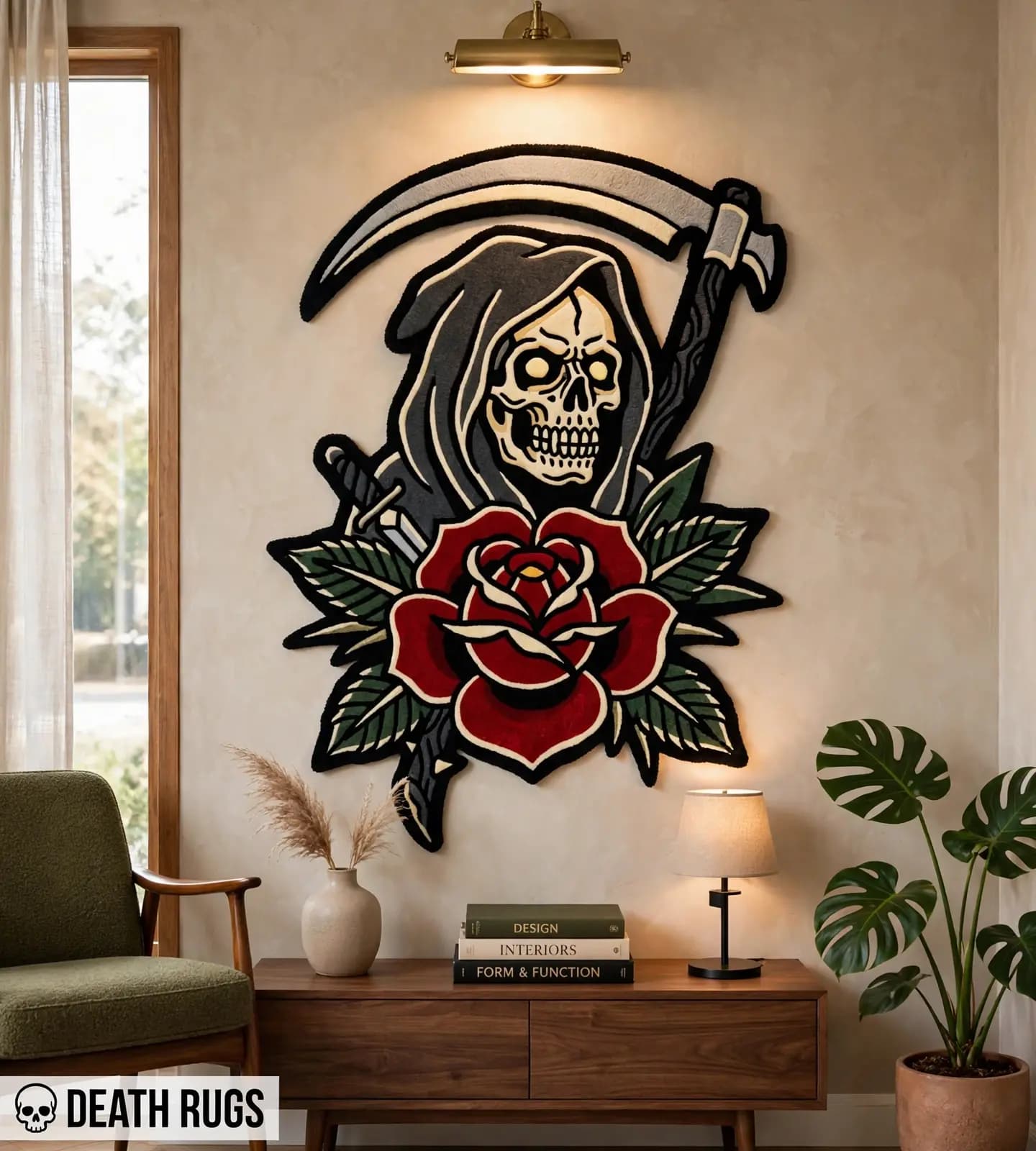 Grim Reaper Scythe Rose Rugs thumbnail 3