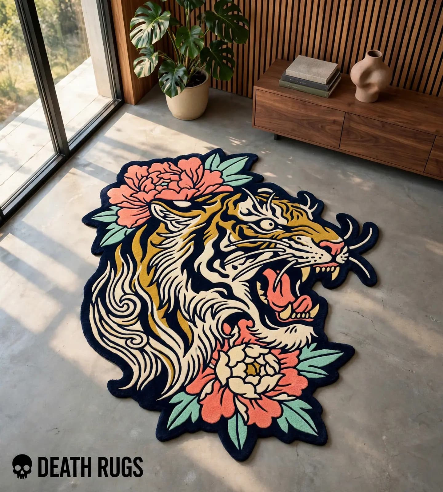 Floral Roar Tiger Rugs thumbnail 4