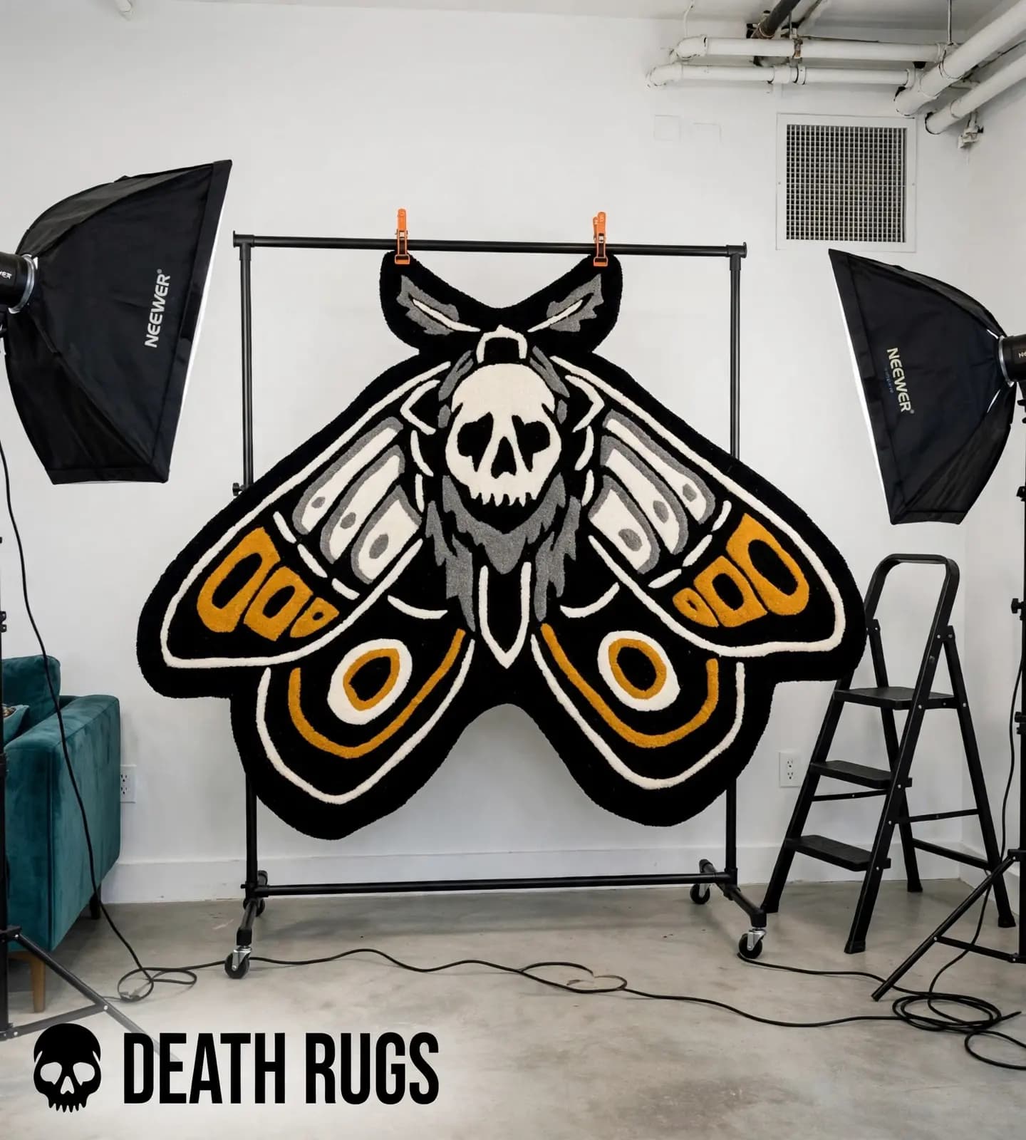 Golden Deathshead Moth Rugs thumbnail 4