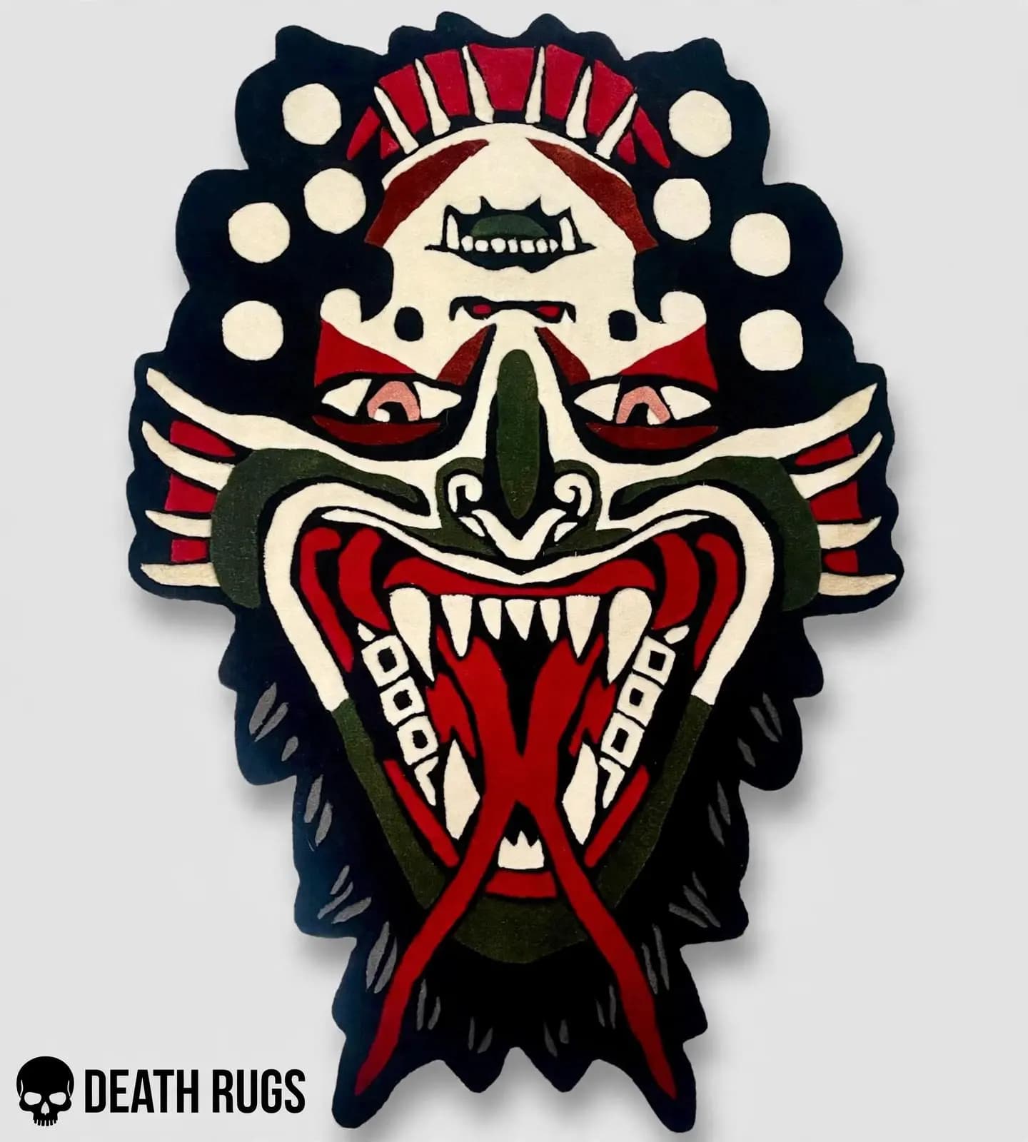 Crimson Demon Mask Rugs