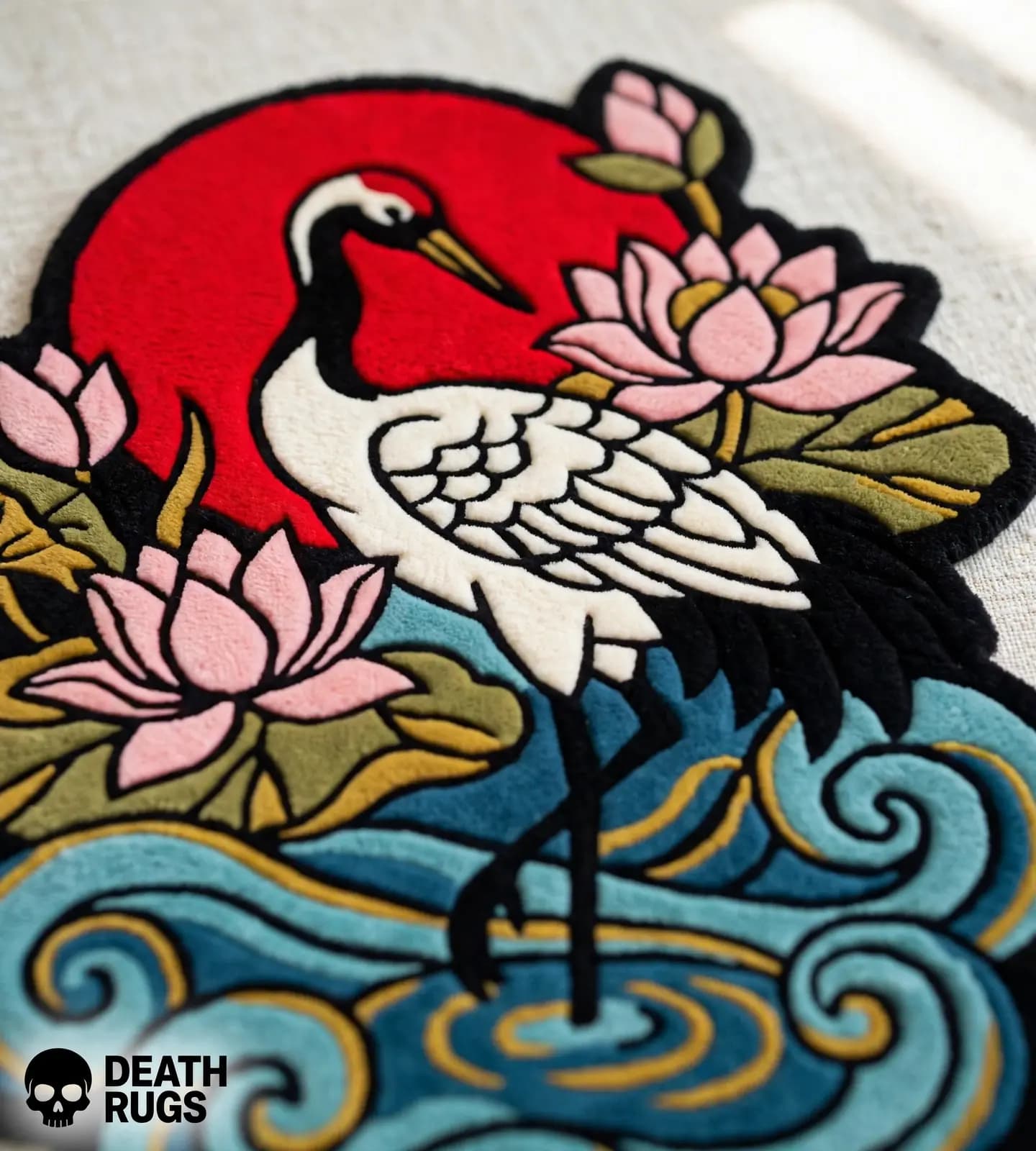 Red-Crowned Crane & Rising Sun Rugs thumbnail 5