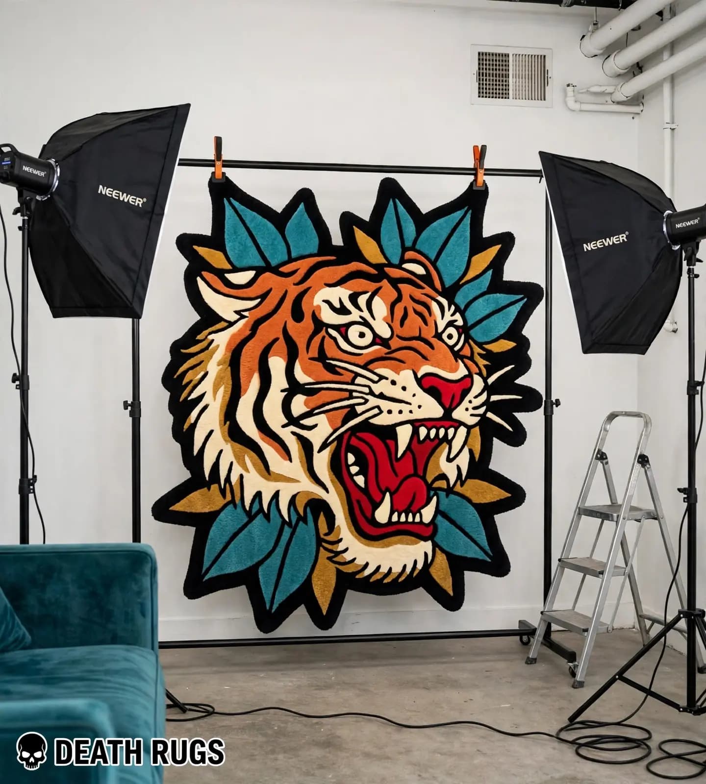 Teal Leaf Tiger Rugs thumbnail 7