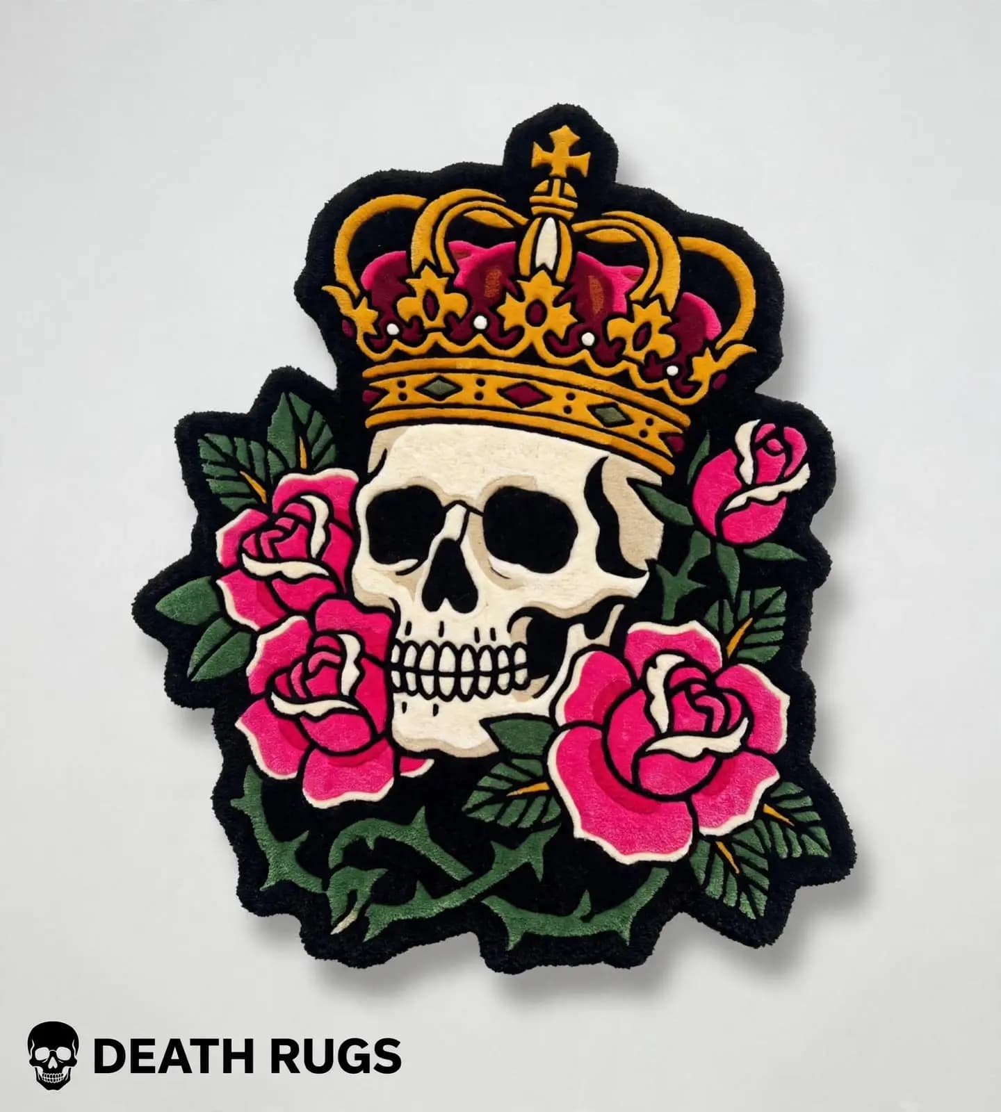 Crowned Skull & Pink Roses Rugs