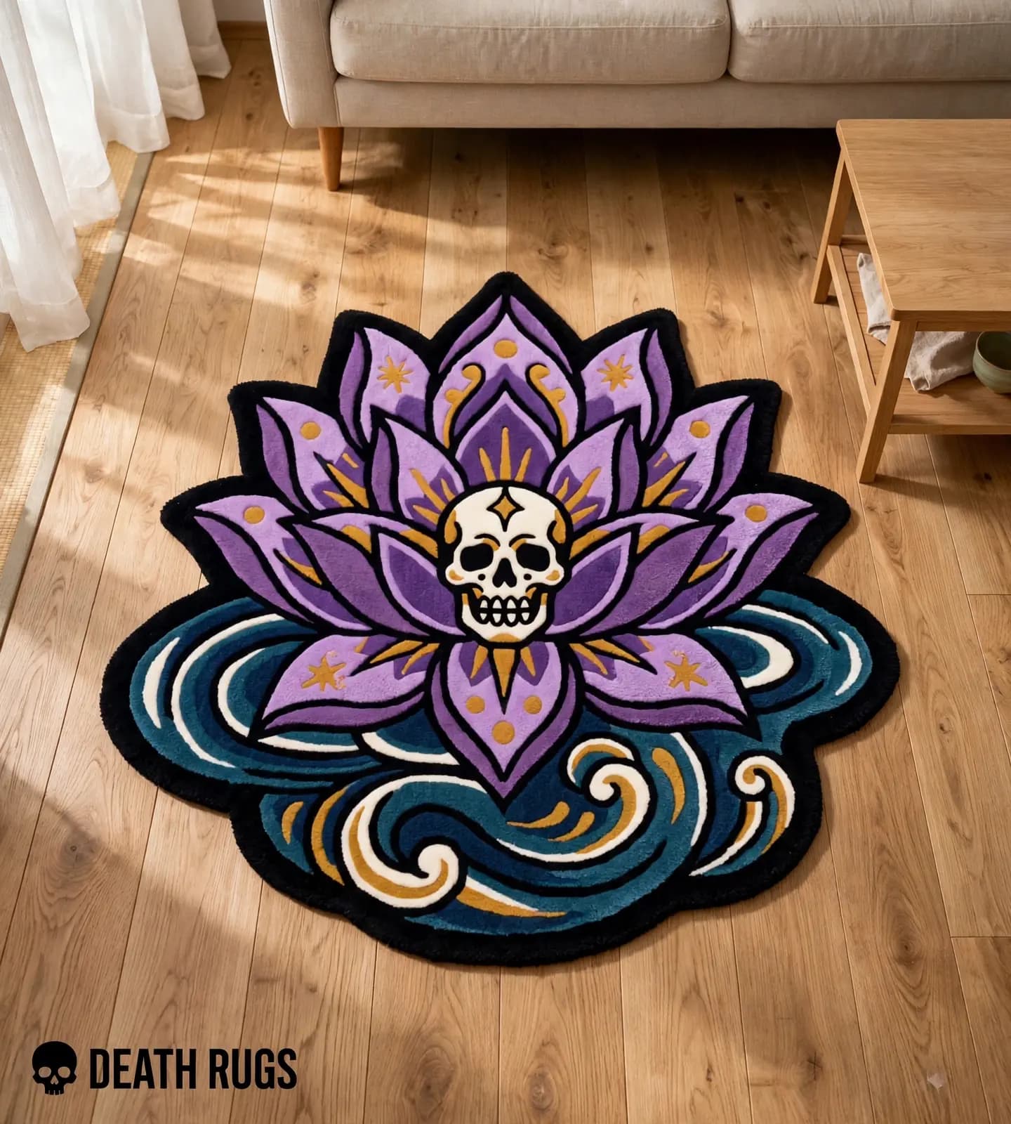Skull Lotus Blossom Rugs thumbnail 3
