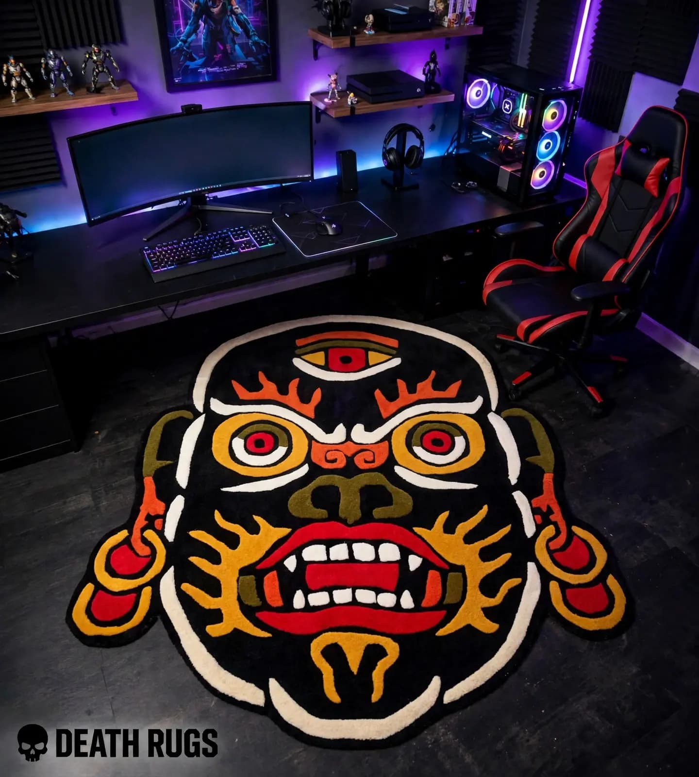 Third Eye Mahakala Mask Rugs thumbnail 7