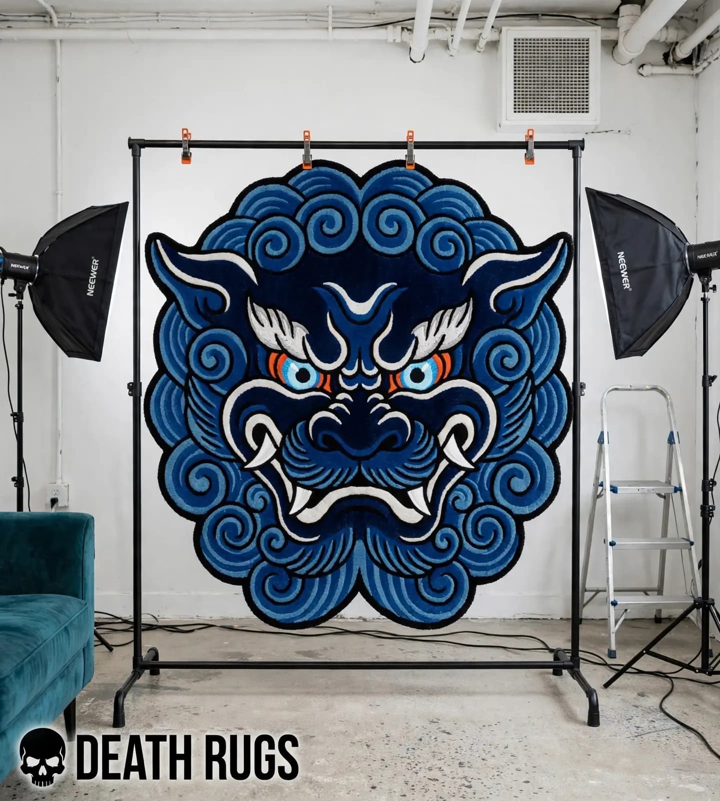 Sapphire Guardian Foo Dog Rug thumbnail 3
