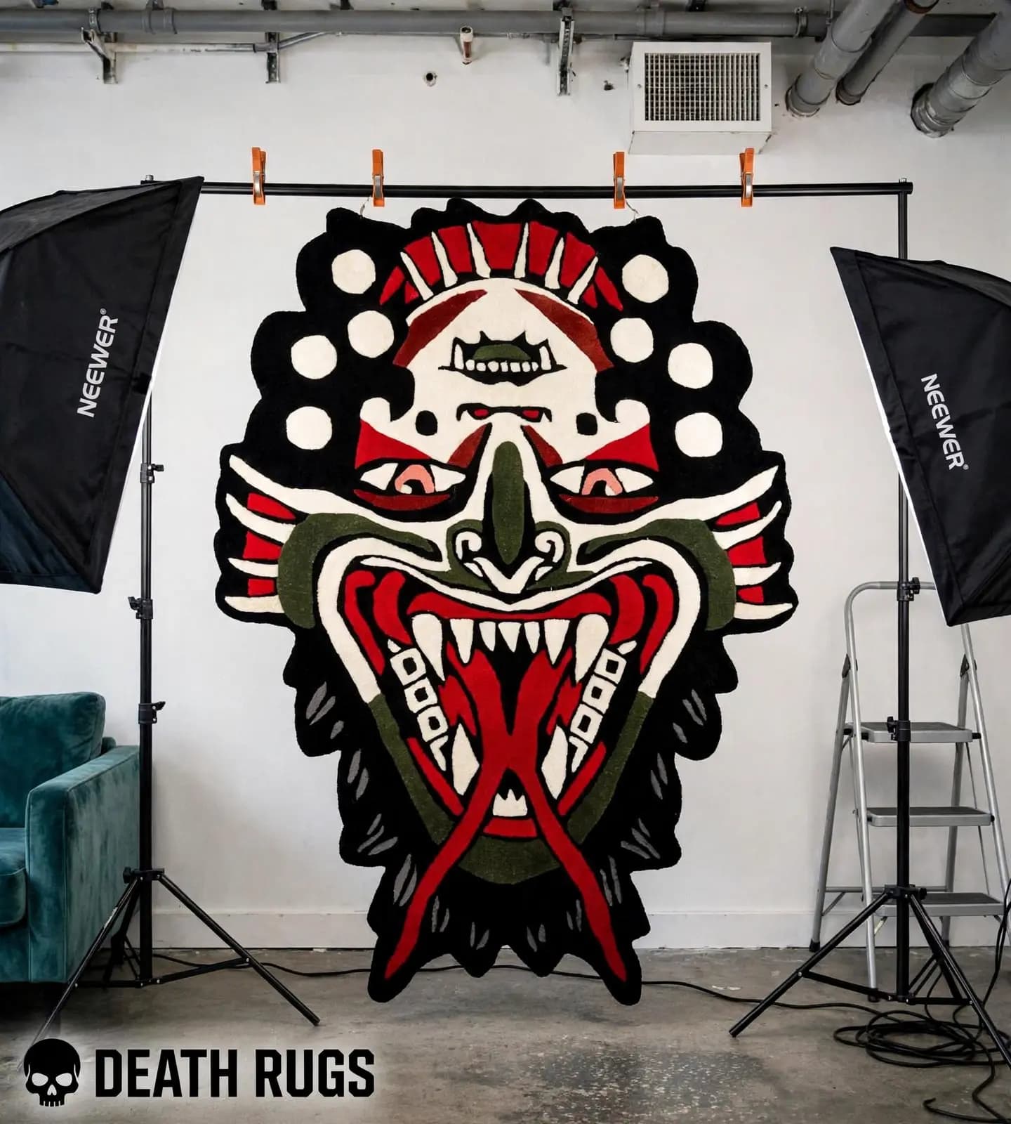 Crimson Demon Mask Rugs thumbnail 7