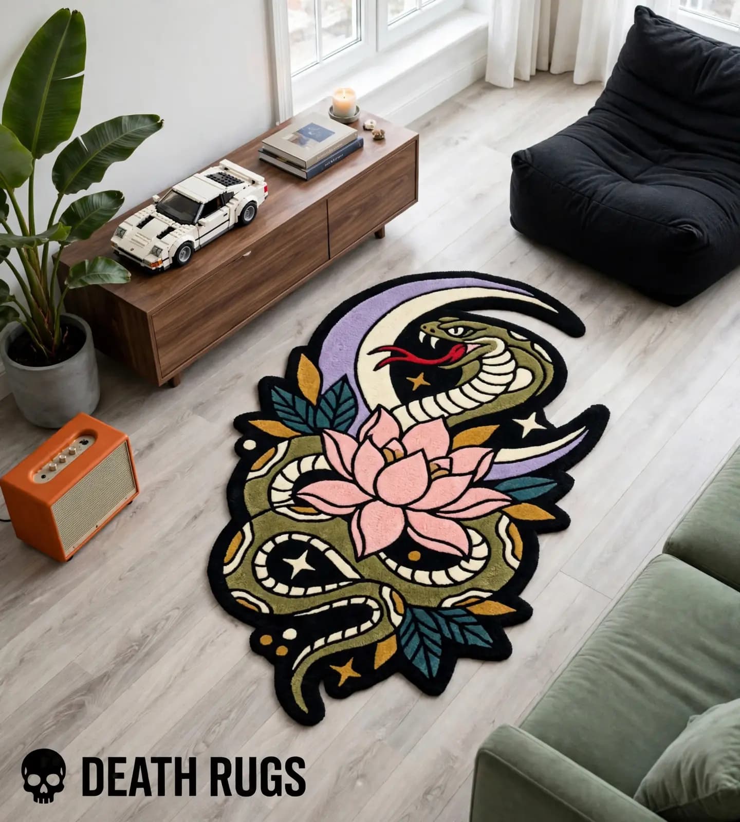 Moon Serpent Lotus Rugs thumbnail 3