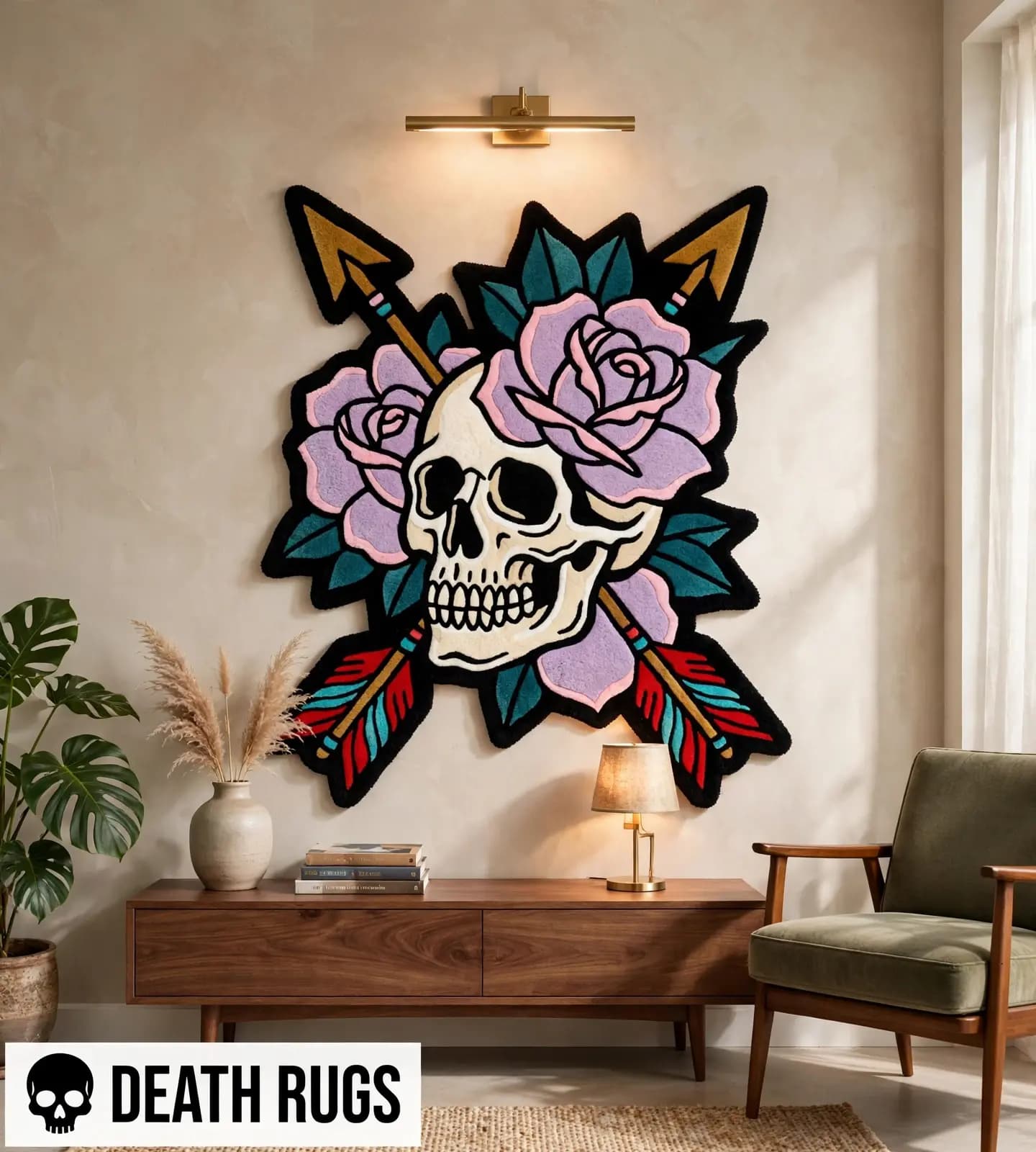 Crossed Arrows Skull Rugs thumbnail 5