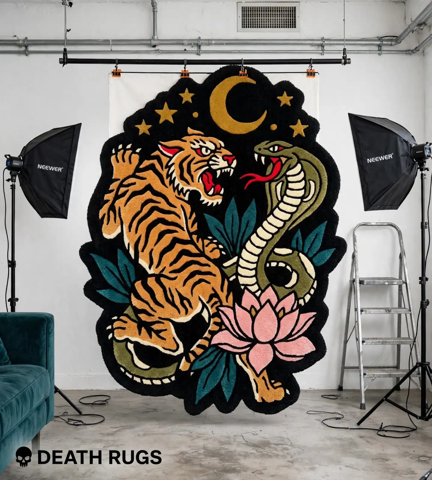Tiger and Serpent Duel Rugs alternate