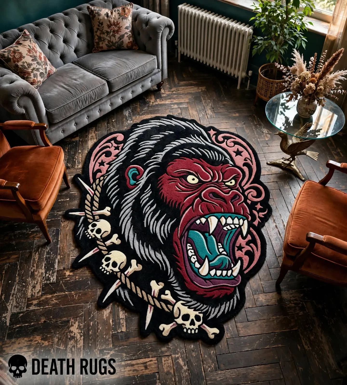 Skull Choker Ape Rugs thumbnail 6