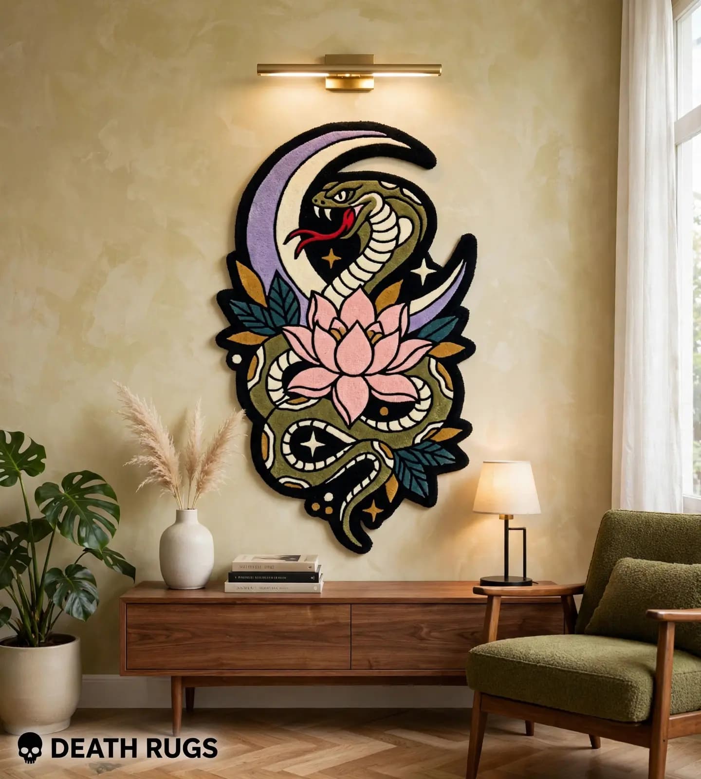 Moon Serpent Lotus Rugs thumbnail 8
