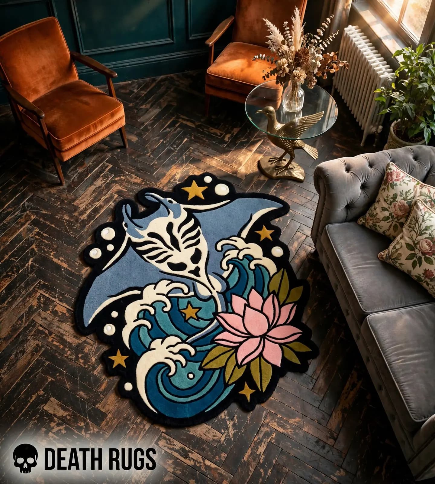 Ocean Manta and Lotus Rugs thumbnail 3