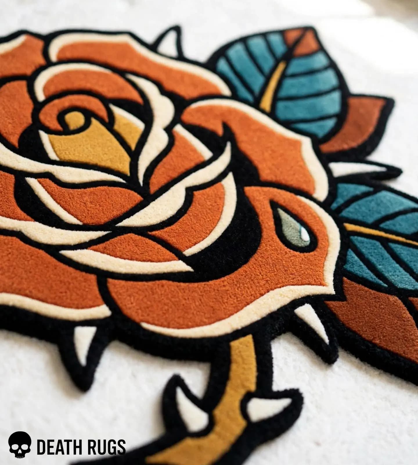 Golden Dagger Black Rose Rugs slide 7