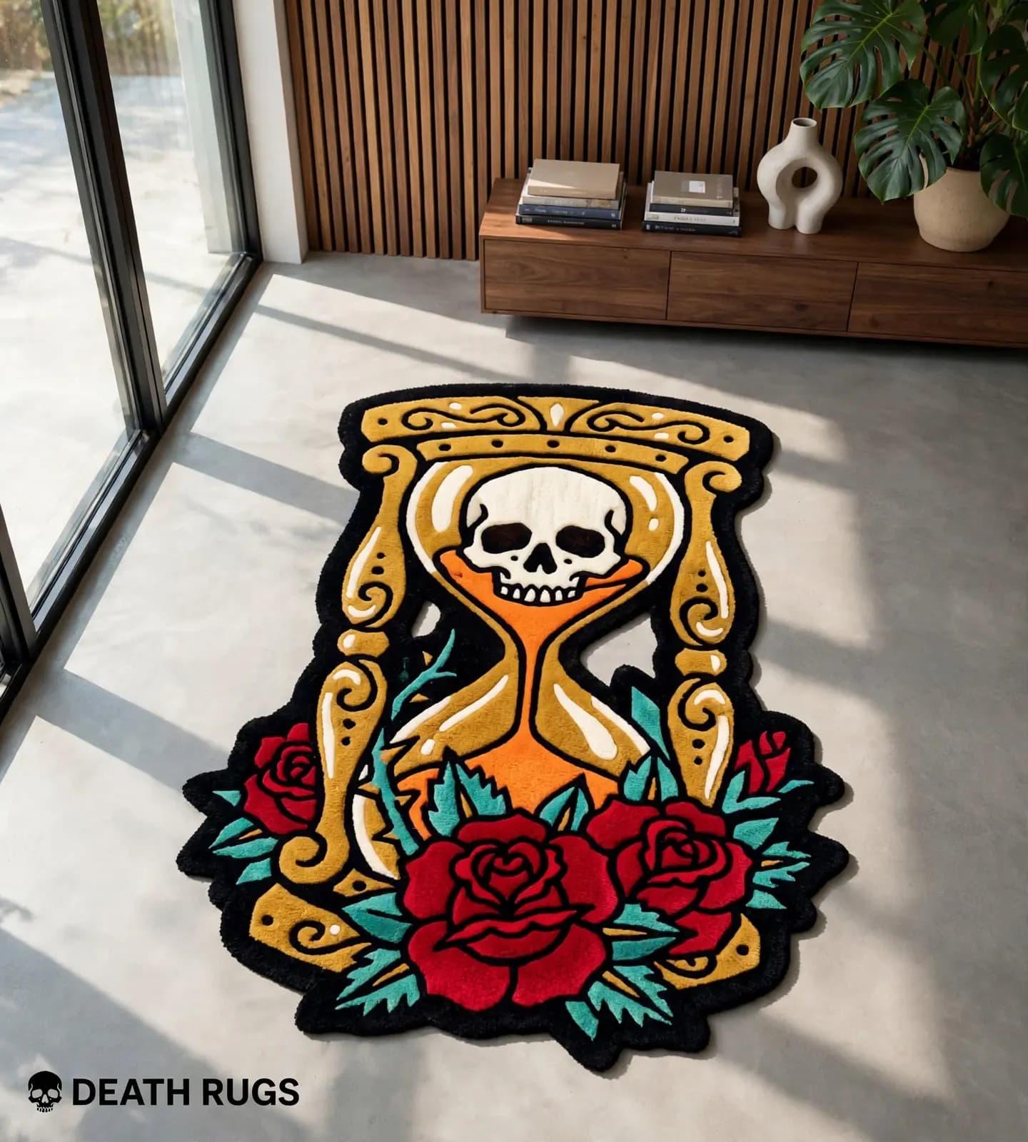 Memento Mori Hourglass & Roses Rugs slide 4