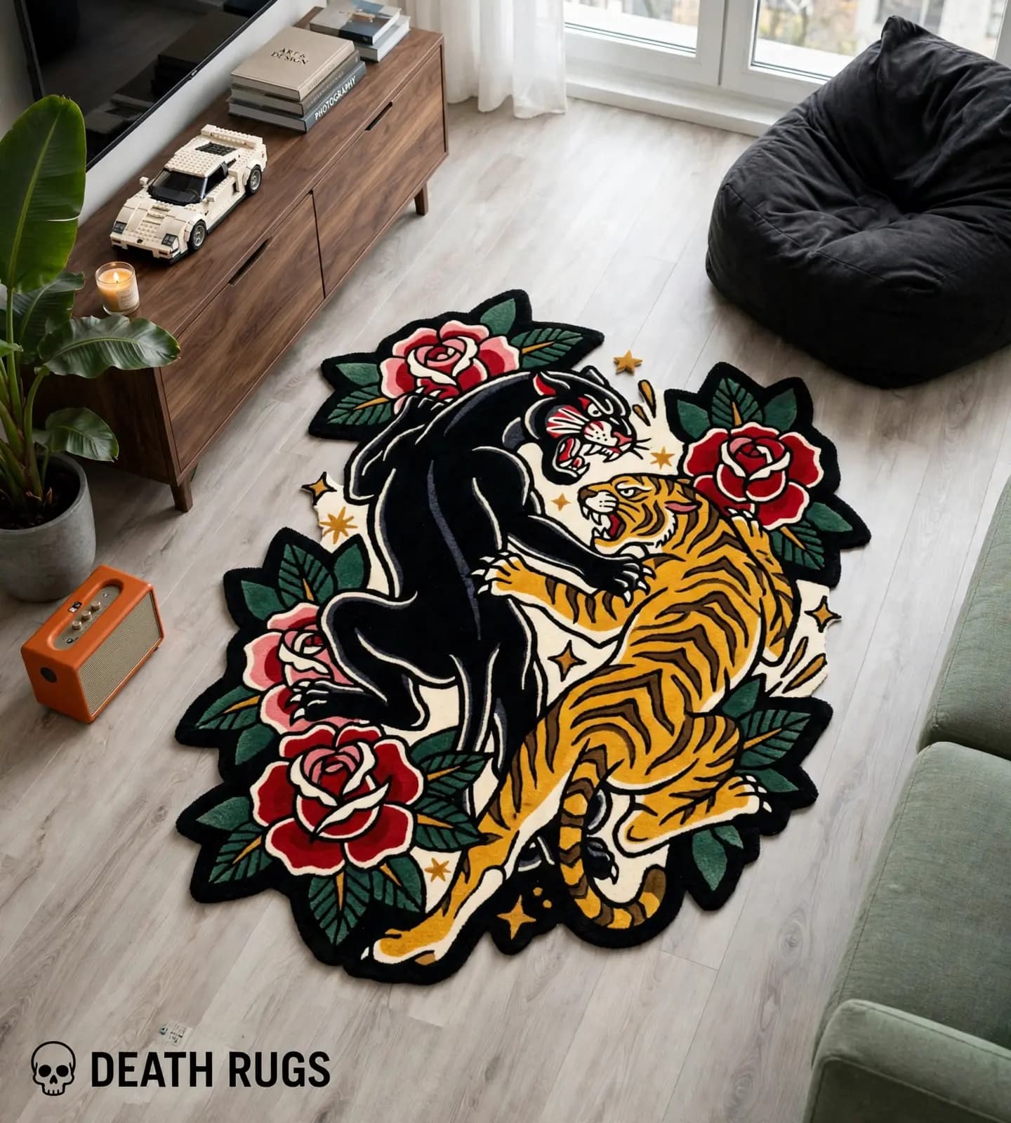 Panther vs Tiger Roses Rugs slide 3